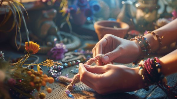 Création facile de bracelet macramé perlé